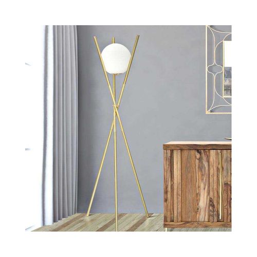 Lampadaire Trépied En Métal Doré Glamy 55 X 155 Cm