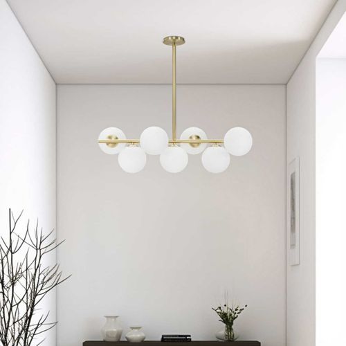 Suspension En Métal Et Verre 7 Abat-jour 81 X 30 X 74 Cm