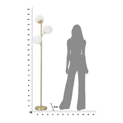 Lampadaire En Métal Doré 3 Abat-jour Glamy 36 X 190 Cm