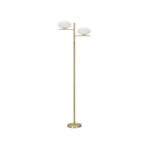Lampadaire 2 Sphères "glamy" 180cm Blanc et Doré