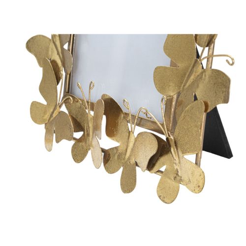 Cadre Photo Déco En Métal "papillons" 15x20cm Doré