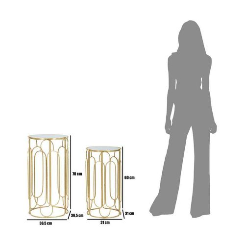 Selettes En Métal Doré Arty (lot De 2)