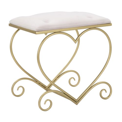 Tabouret Design "heart" 51cm Rose et Or