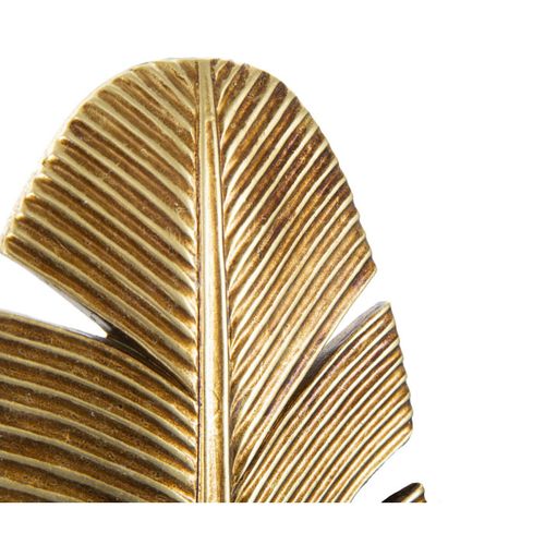 Bougeoir Mural Design "feuille De Palmier" 31cm Or