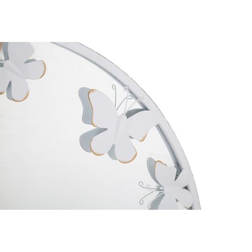 Miroir Mural Design "butterfly" 62cm Blanc