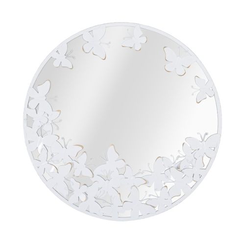Miroir Mural Design "butterfly" 62cm Blanc