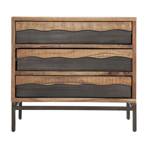 Commode 3 Tiroirs En Bois "yellowstone" 88cm Marron