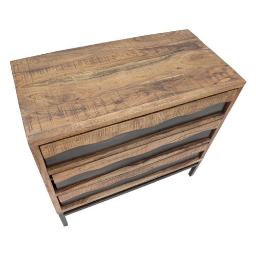 Commode 3 Tiroirs En Bois "yellowstone" 88cm Marron