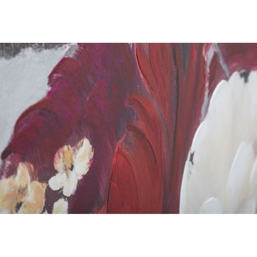 Toile Peinture Déco "flower Square" 90x90cm Multicolore