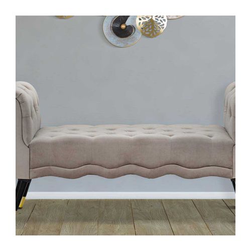 Bout De Lit En Tissu Matelassé Paris 120 X 40 X 60 Cm - Gris