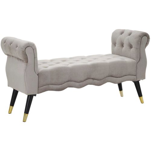 Bout De Lit En Tissu Matelassé Paris 120 X 40 X 60 Cm - Gris