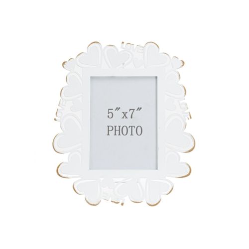 Cadre Photo Déco Cœur "min" 12x17cm Blanc
