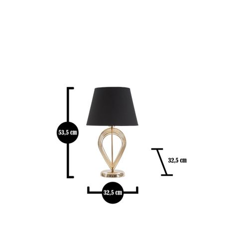 Lampe à Poser En Métal "maxt" 53cm Or et Noir