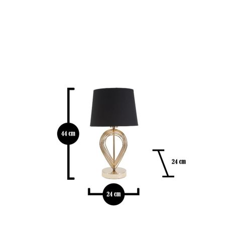 Lampe à Poser En Métal "maxt" 44cm Or et Noir
