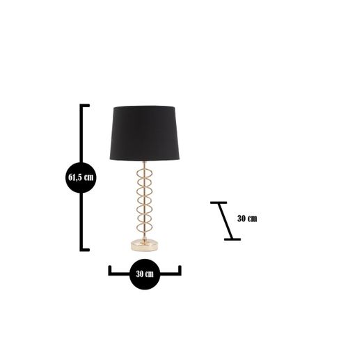 Lampe à Poser En Métal "x" 61cm Or et Noir