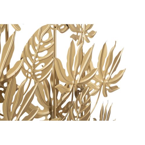 Objet Déco En Métal "feuilles Exotiques" 57cm Or