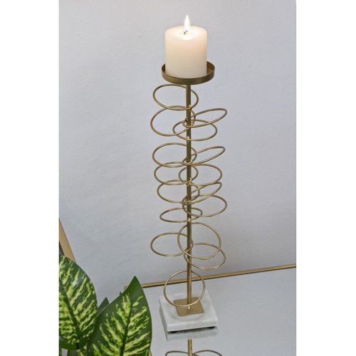 Bougeoir Design En Métal "rings" 50cm Or