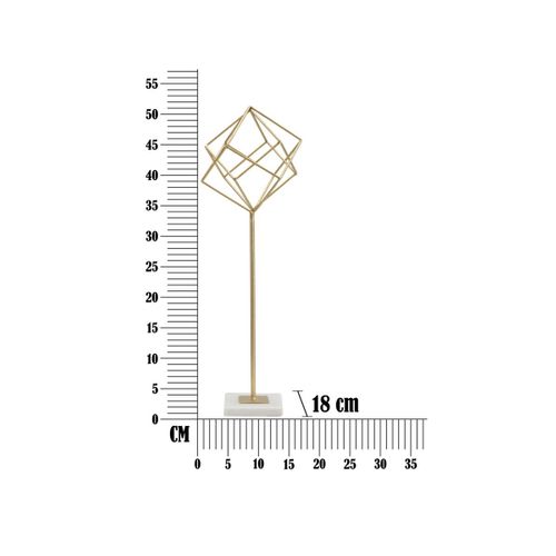 Objet Déco En Métal "cube" 52cm Or