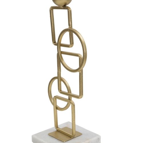 Bougeoir Design En Métal "marie" 31cm Or