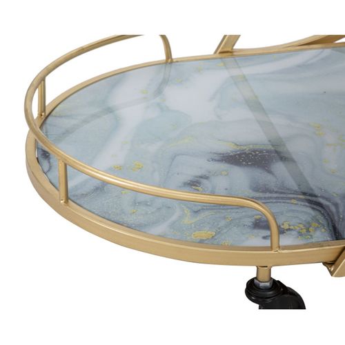 Desserte 3 Niveaux Effet Marbre "grace" 84cm Multicolore