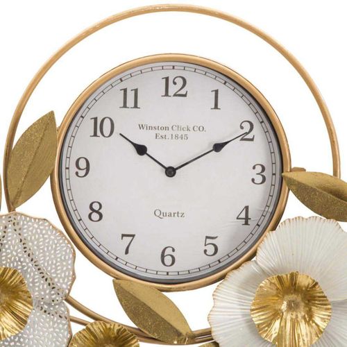 Horloge Avec Fleurs Décoratives En Métal Flow 92.5 X 8 X 45.5 Cm