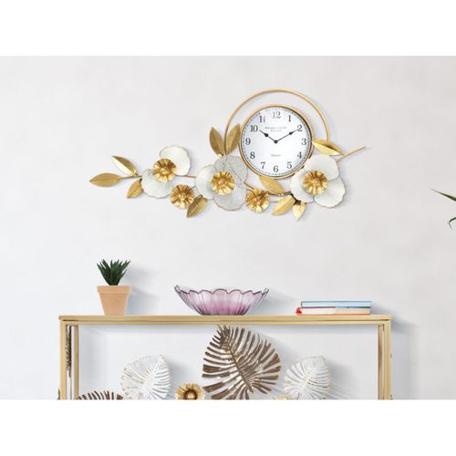 Horloge Avec Fleurs Décoratives En Métal Flow 92.5 X 8 X 45.5 Cm