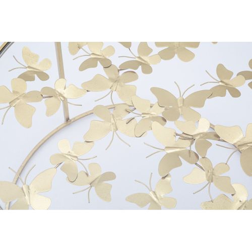 Table Basse En Verre "butterfly" 60cm Doré