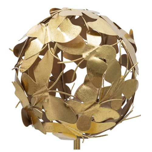 Objet Déco Sphère En Métal "papillons" 40cm Or