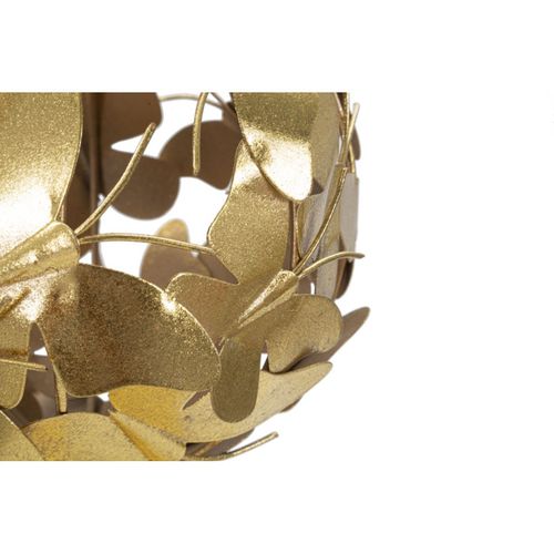 Objet Déco Sphère En Métal "papillons" 40cm Or