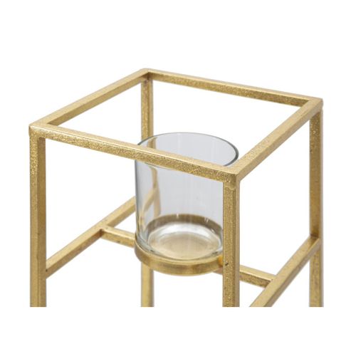 Bougeoir Design En Métal "elegant" 35cm Or