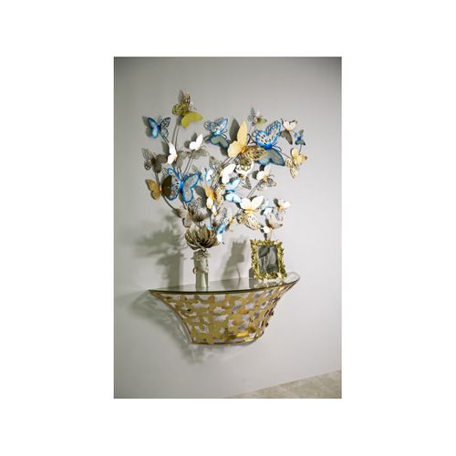 Console Murale Design "butterfly" 120cm Doré