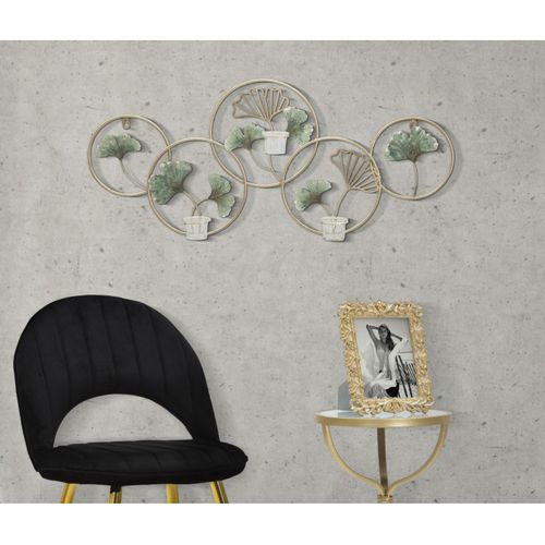 Bougeoir Mural En Métal "greenery" 80cm Multicolore