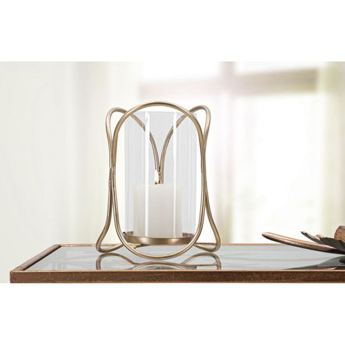 Photophore Design En Verre "glox" 21cm Or Foncé