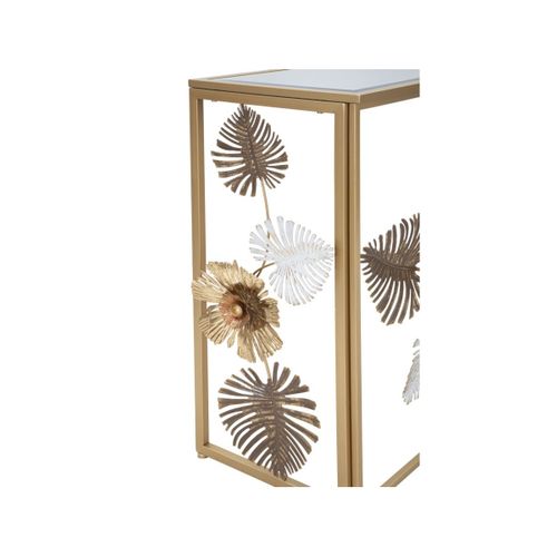 Console Design En Métal "floris" 113 Doré et Blanc