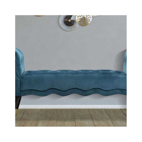 Bout De Lit En Tissu Matelassé Paris 120 X 40 X 60 Cm - Bleu