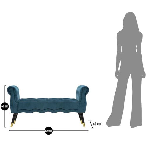 Bout De Lit En Tissu Matelassé Paris 120 X 40 X 60 Cm - Bleu