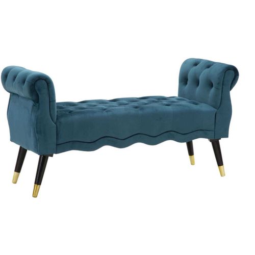 Bout De Lit En Tissu Matelassé Paris 120 X 40 X 60 Cm - Bleu