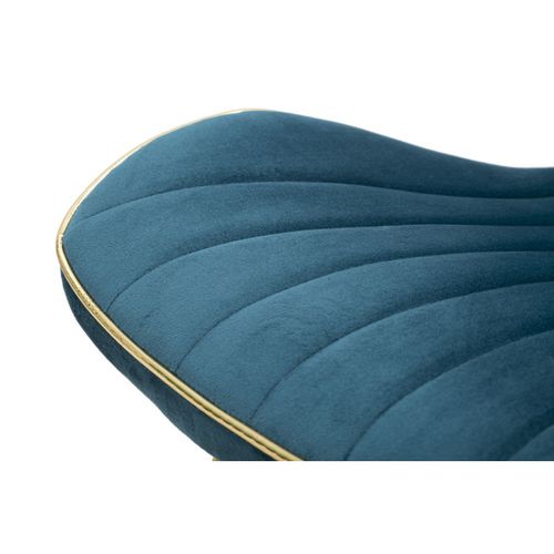 Chaise En Métal Doré Et Tissu Space (lot De 2) Bleu Et Doré
