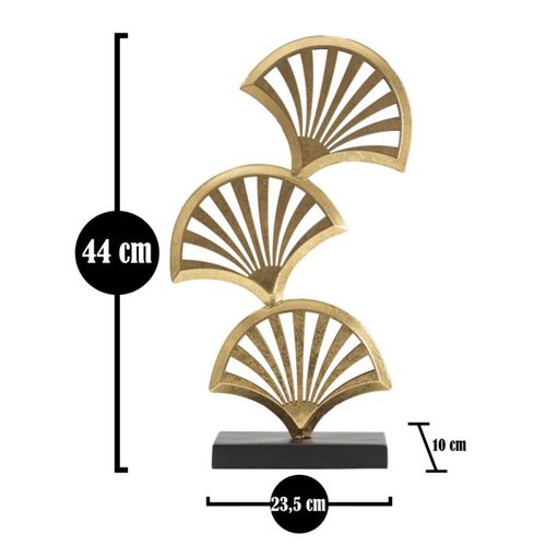 Objet Déco En Métal "3 Feuilles" 44cm Or