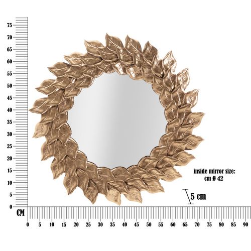 Miroir Mural Design "corolle" 73cm Cuivre