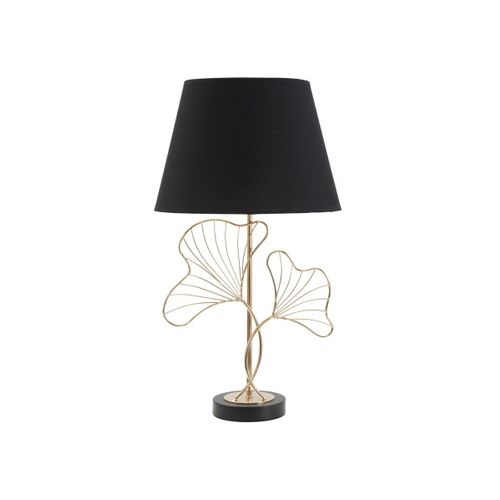 Lampe à Poser En Métal "feuilles" 60cm Or et Noir