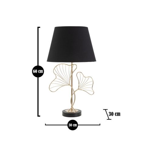 Lampe à Poser En Métal "feuilles" 60cm Or et Noir
