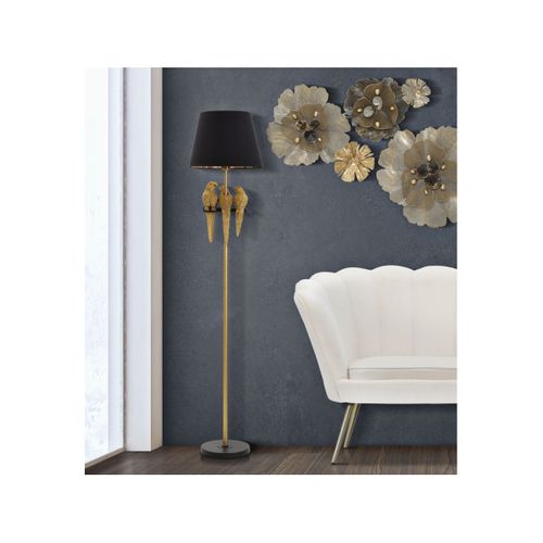 Lampadaire Design "perroquets" 164cm Doré et Noir