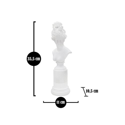 Statuette Buste Femme Déco "terrence" 35cm Blanc