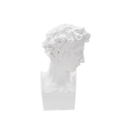 Statuette Tête Déco "jeune Homme" 30cm Blanc