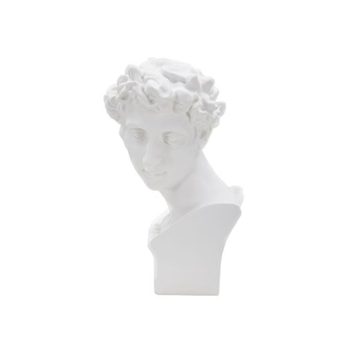Statuette Tête Déco "jeune Homme" 30cm Blanc