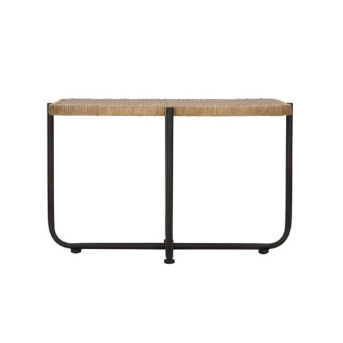 Table Basse En Rotin "cebu" 75cm Naturel et Noir