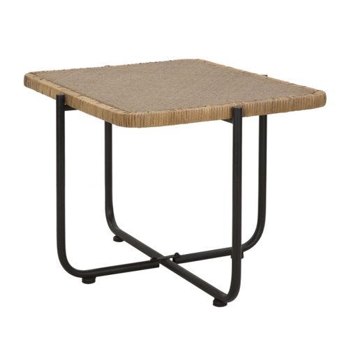 Table Basse En Rotin "cebu" 75cm Naturel et Noir