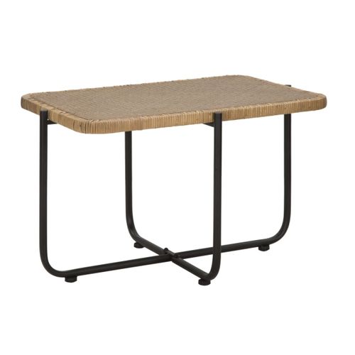 Table Basse En Rotin "cebu" 75cm Naturel et Noir