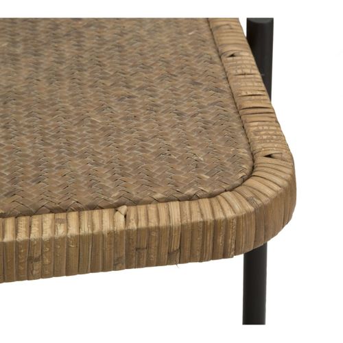 Table Basse En Rotin "cebu" 75cm Naturel et Noir